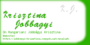krisztina jobbagyi business card